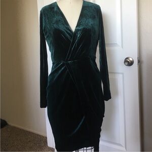 H&M Emerald Green Velvet Cocktail Dress